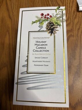 Huntington Home White Holiday Macaron Candle Gift Set
